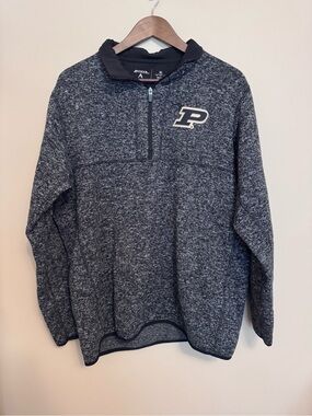 Antigua Gray Heather Purdue Quarter-Zip Pullover